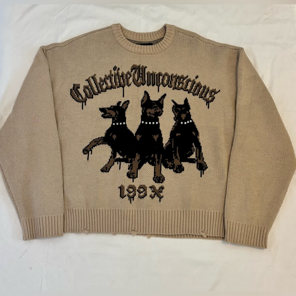 PacSun Tan Graphic Crewneck Sweater